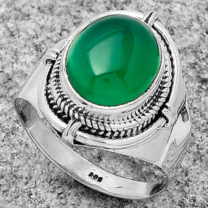 Natural Green Onyx Ring size-8.5 R-1539 SDR179352