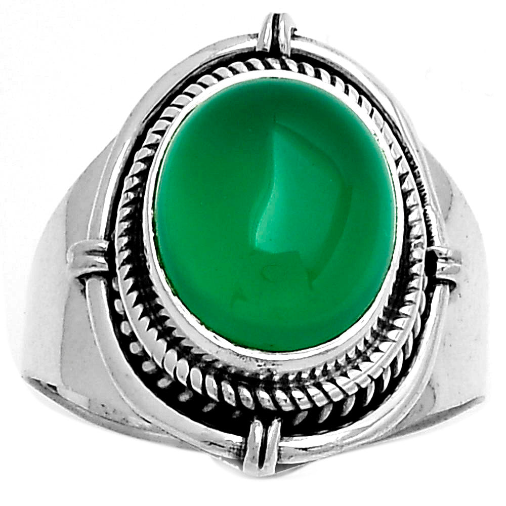 Natural Green Onyx Ring size-8 R-1539 SDR179363
