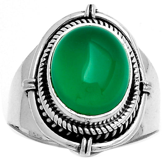 Natural Green Onyx Ring size-8 R-1539 SDR179363