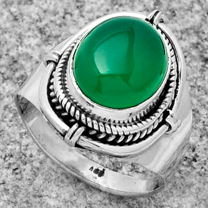 Natural Green Onyx Ring size-8 R-1539 SDR179363