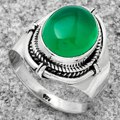 Natural Green Onyx Ring size-8 R-1539 SDR179375