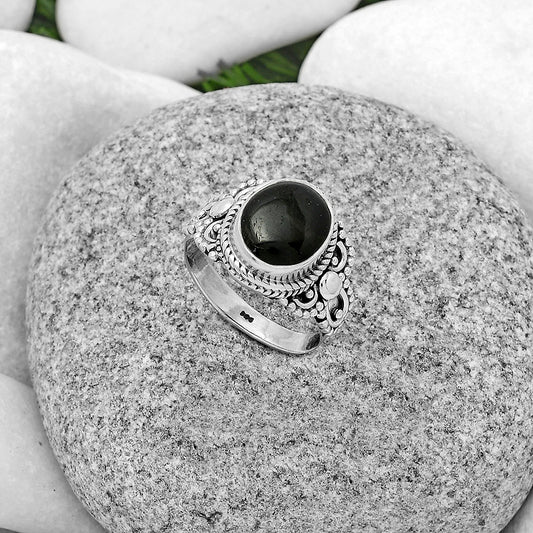 Natural Nuummite Ring size-7 R-1170 SDR179387