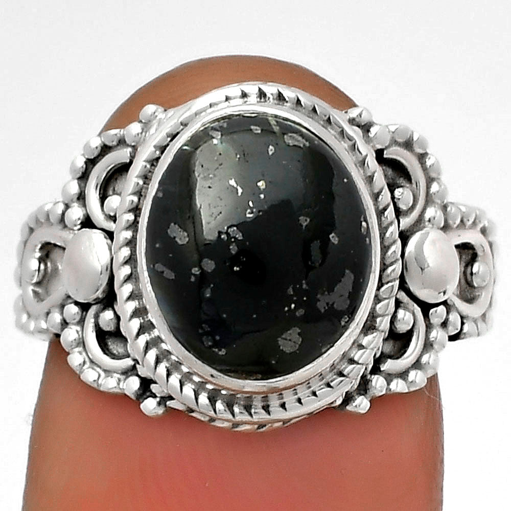 Natural Nuummite Ring size-7.5 R-1170 SDR179423