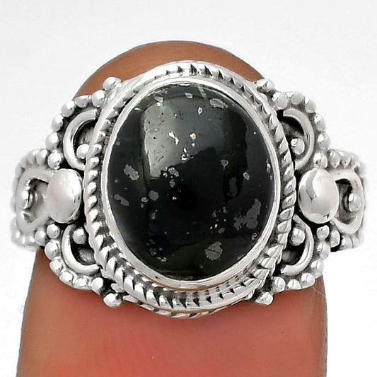 Natural Nuummite Ring size-7.5 R-1170 SDR179423