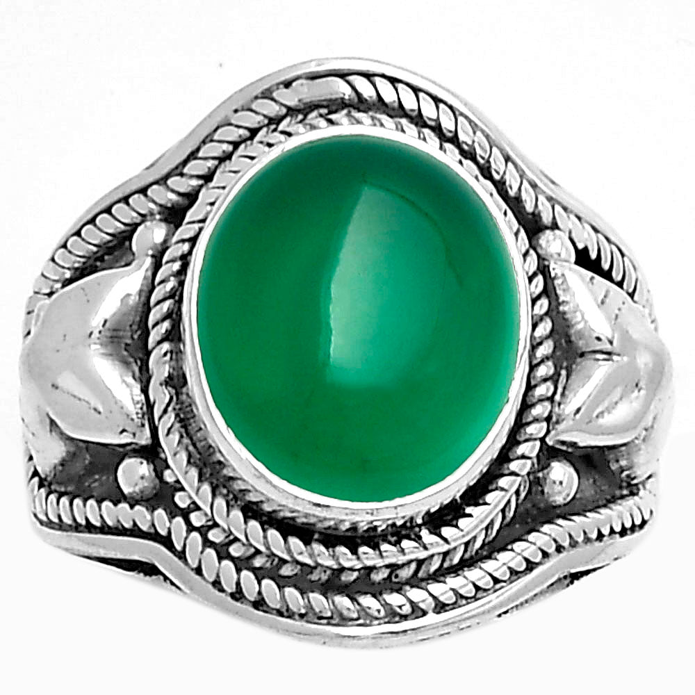 Natural Green Onyx Ring size-7.5 R-1312 SDR179448