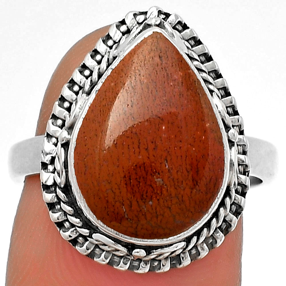 Natural Red Moss Agate Ring size-7.5 R-1279 SDR179481