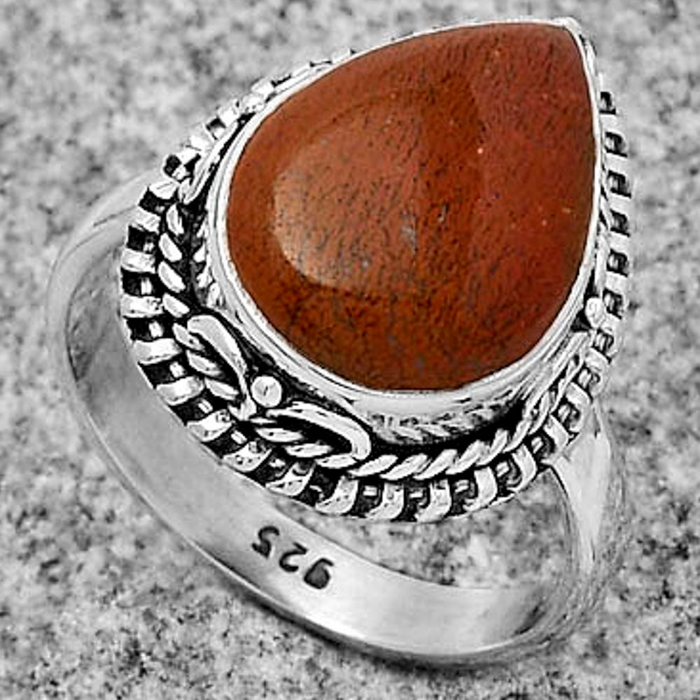 Natural Red Moss Agate Ring size-7.5 R-1279 SDR179481