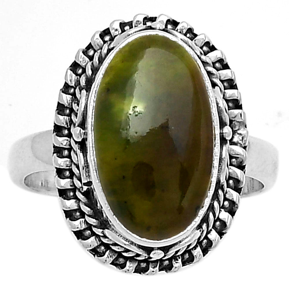 Natural Chrome Chalcedony Ring size-6.5 R-1279 SDR179483