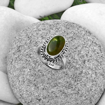 Natural Chrome Chalcedony Ring size-6.5 R-1279 SDR179483