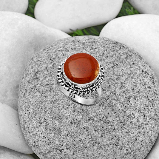 Natural Red Moss Agate Ring size-8 R-1279 SDR179488