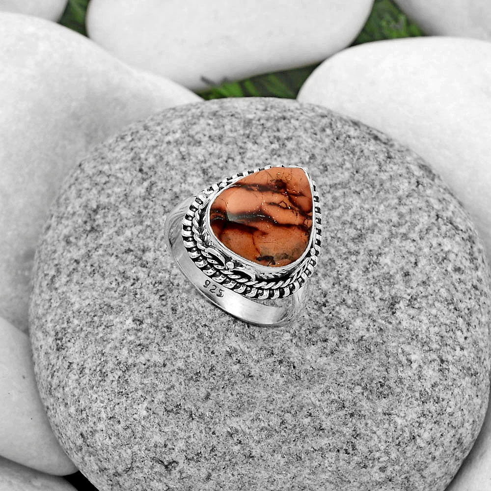 Natural Indian Paint Gemstone Ring size-7.5 R-1279 SDR179490