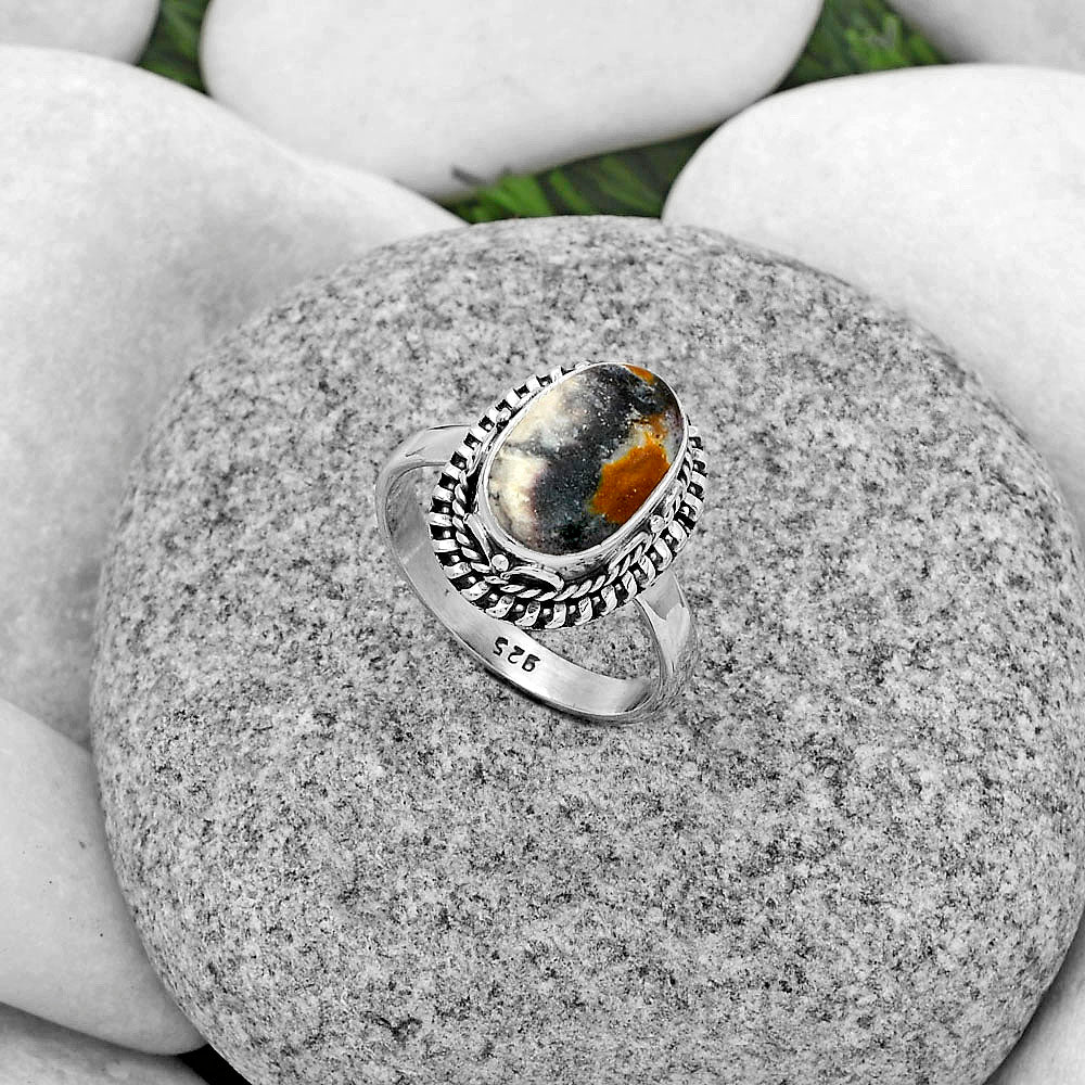Natural Indian Blanket Jasper Ring size-8.5 R-1279 SDR179496