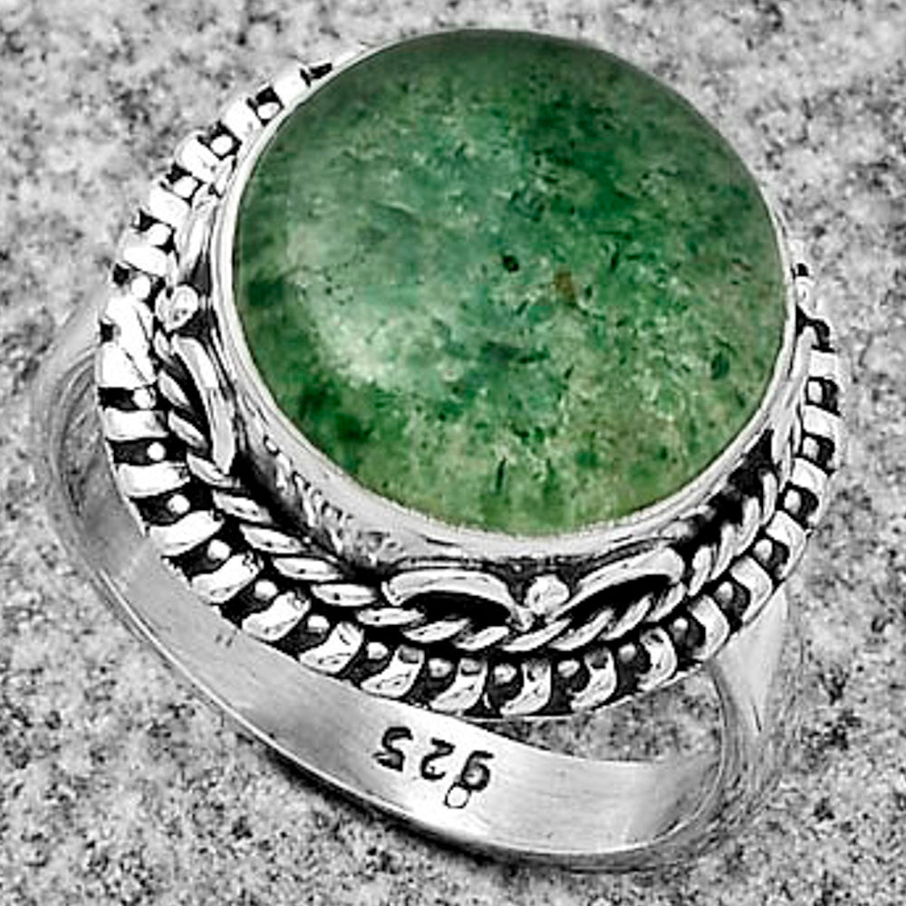 Natural Green Aventurine Ring size-6.5 R-1279 SDR179497