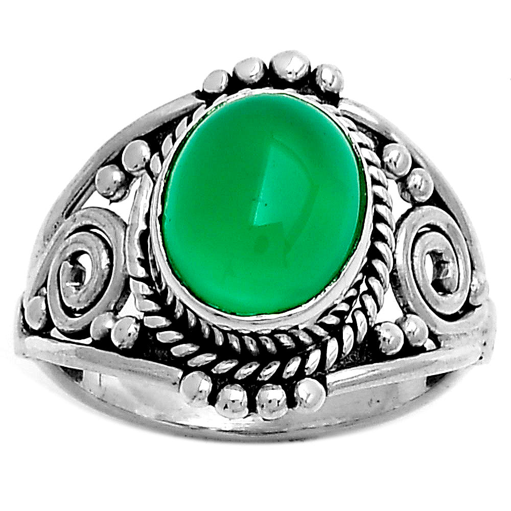 Natural Green Onyx Ring size-7 R-1270 SDR179578