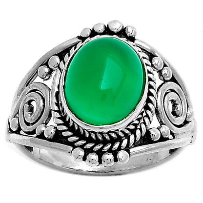 Natural Green Onyx Ring size-7 R-1270 SDR179578