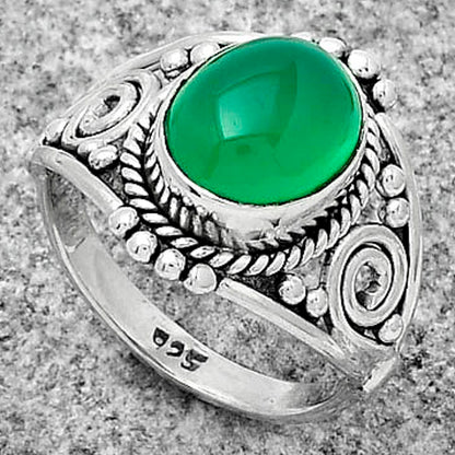 Natural Green Onyx Ring size-7 R-1270 SDR179578