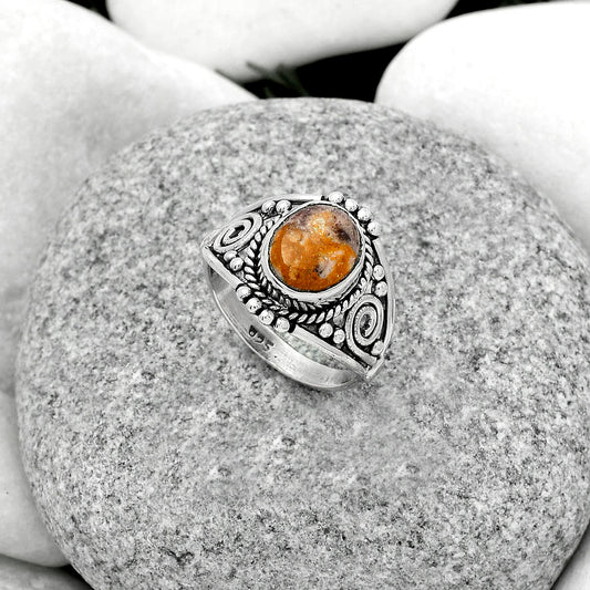 Natural Indian Blanket Jasper Ring size-7.5 R-1270 SDR179583