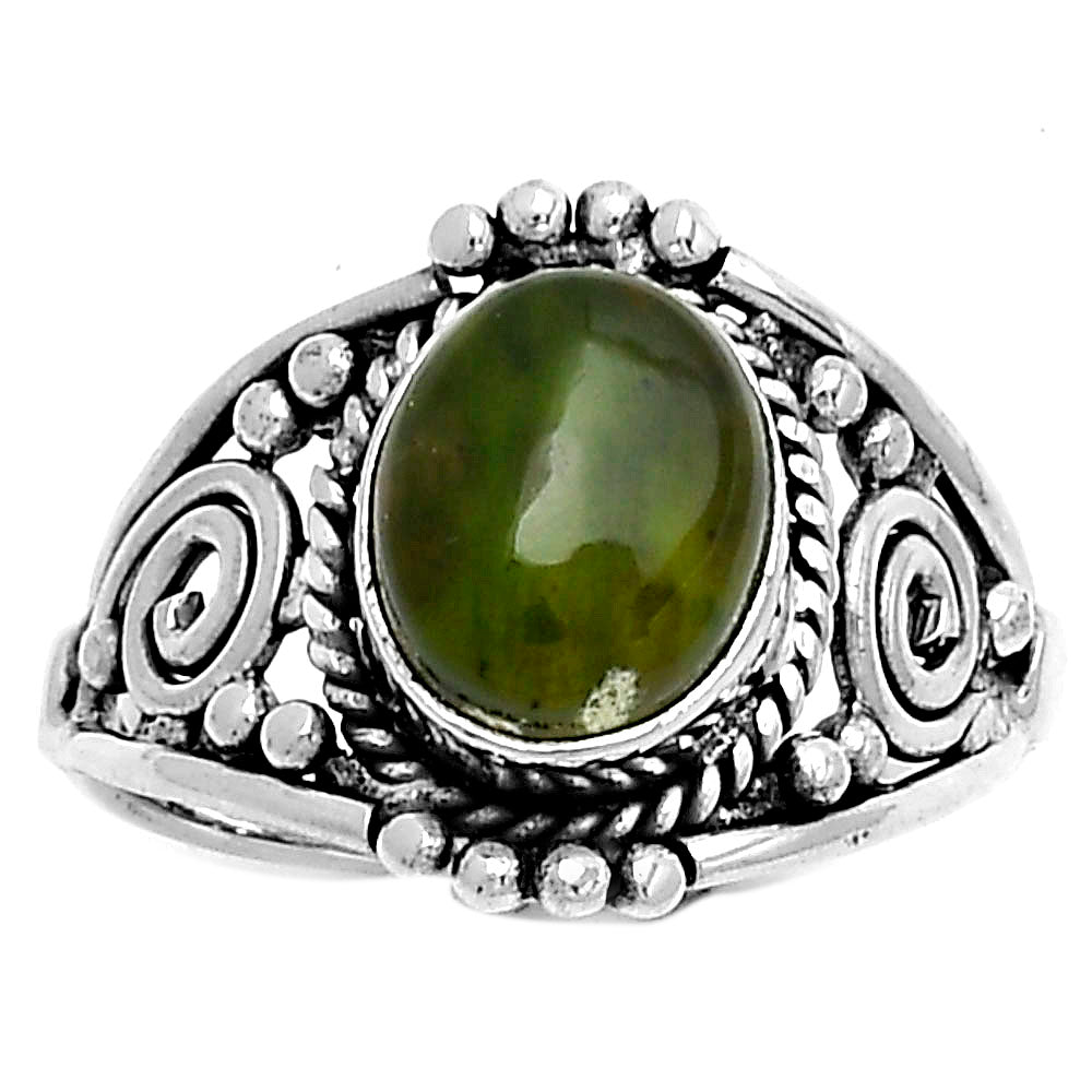Natural Chrome Chalcedony Ring size-7.5 R-1270 SDR179596