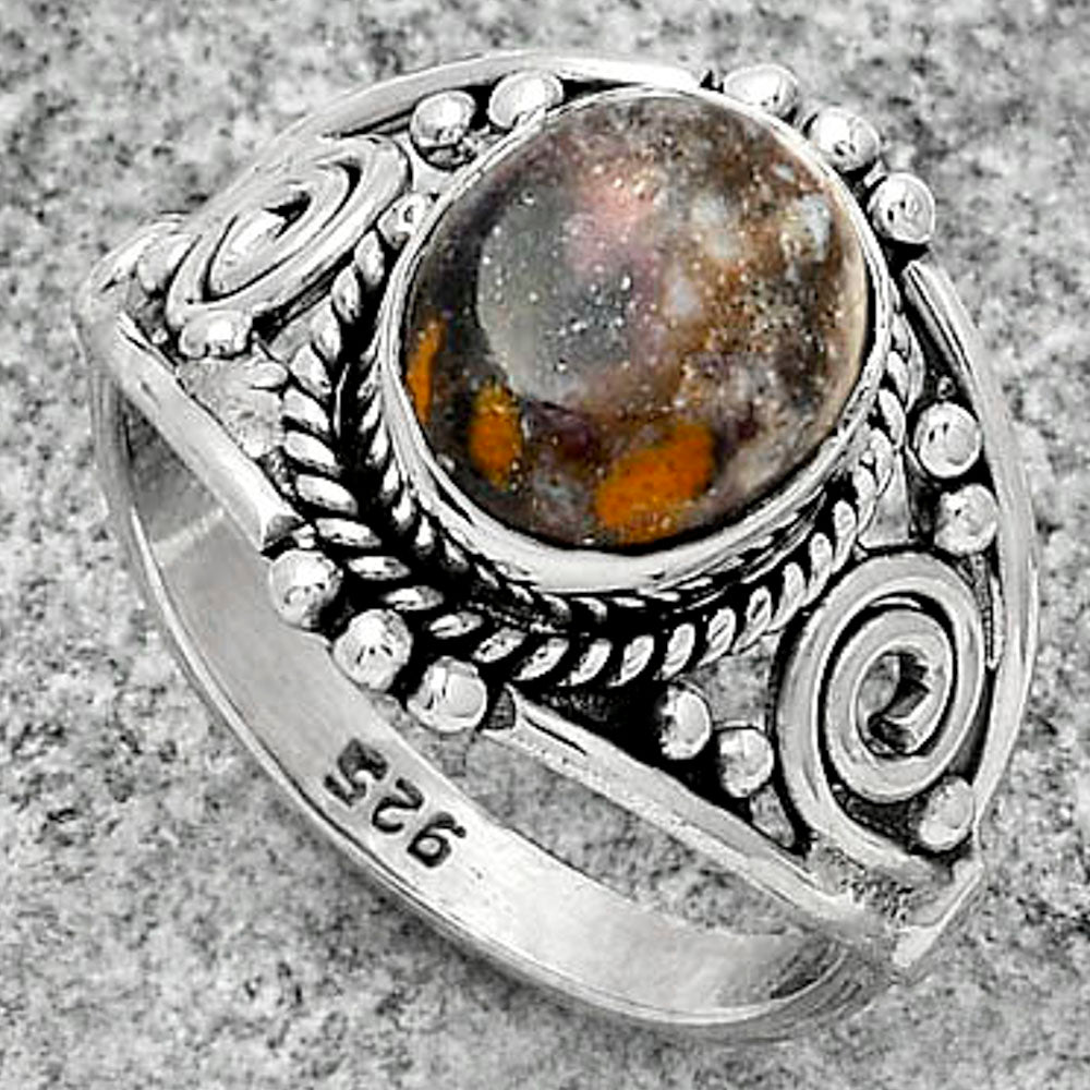 Natural Indian Blanket Jasper Ring size-7.5 R-1270 SDR179599