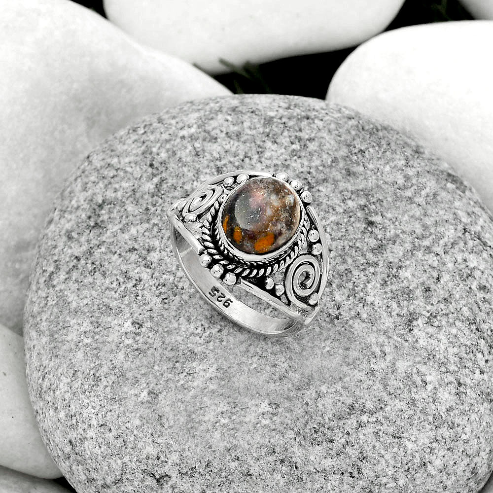 Natural Indian Blanket Jasper Ring size-7.5 R-1270 SDR179599