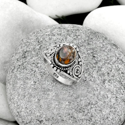 Natural Indian Blanket Jasper Ring size-7.5 R-1270 SDR179599