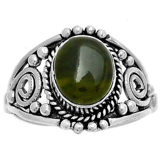 Natural Chrome Chalcedony Ring size-8 R-1270 SDR179615
