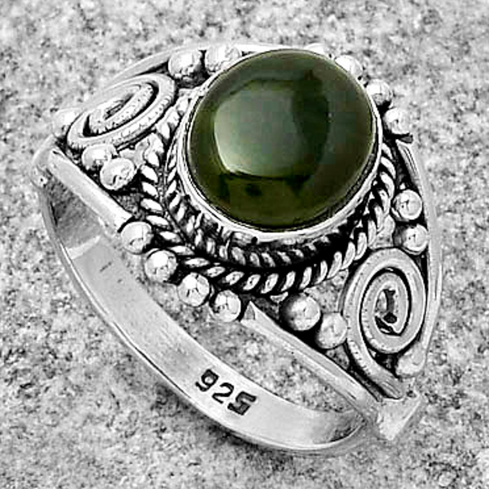 Natural Chrome Chalcedony Ring size-8 R-1270 SDR179615