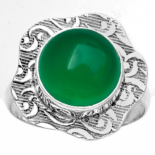 Natural Green Onyx Ring size-7 R-1090 SDR179675