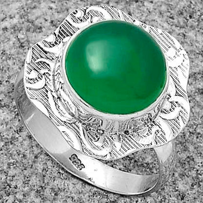 Natural Green Onyx Ring size-7 R-1090 SDR179675