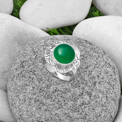Natural Green Onyx Ring size-7 R-1090 SDR179675