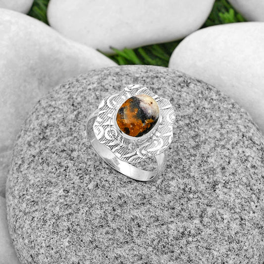 Natural Indian Blanket Jasper Ring size-7.5 R-1090 SDR179683