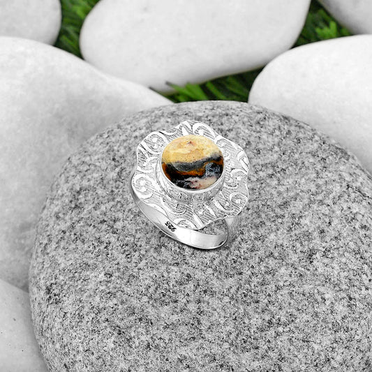 Natural Indian Blanket Jasper Ring size-6.5 R-1090 SDR179699