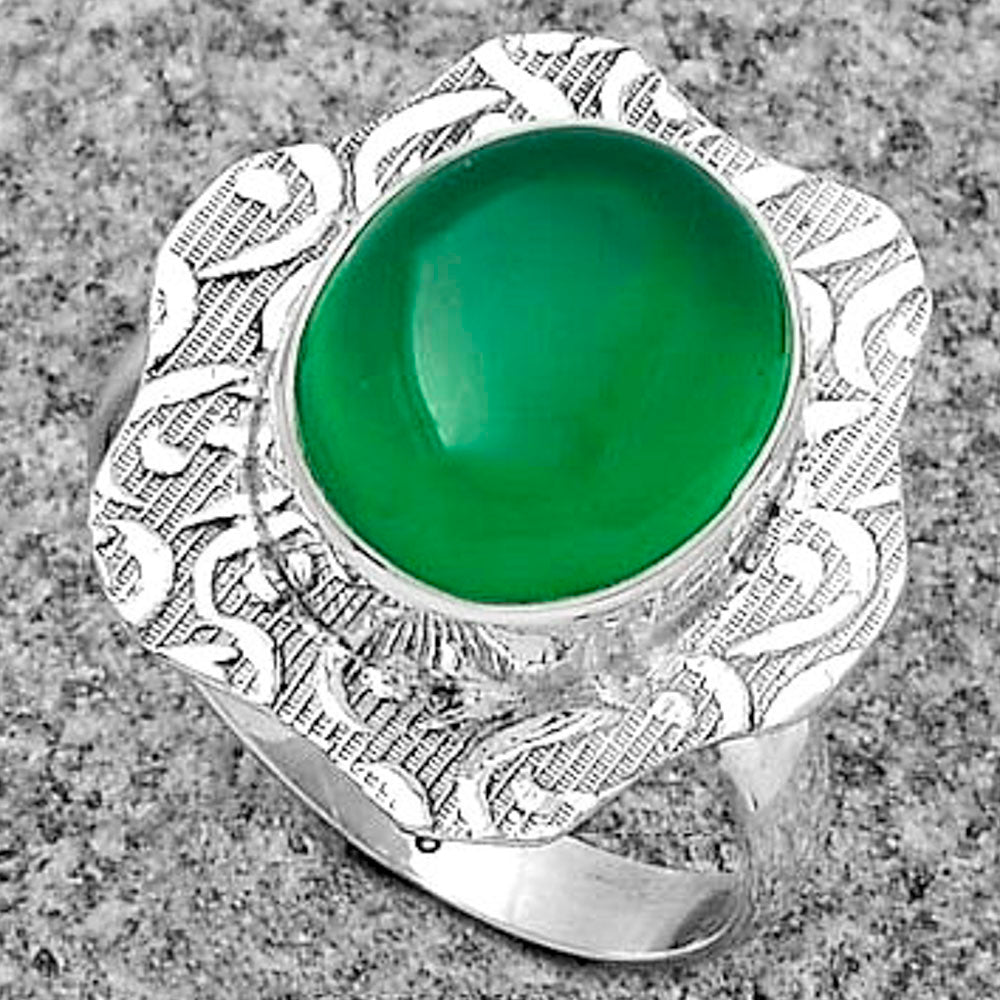 Natural Green Onyx Ring size-7 R-1090 SDR179700