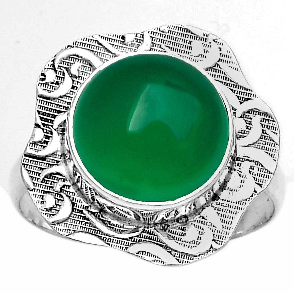 Natural Green Onyx Ring size-8 R-1090 SDR179708