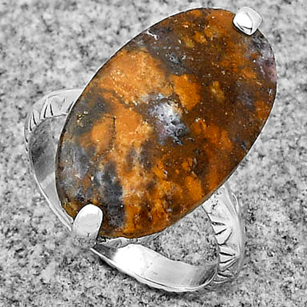 Natural Indian Blanket Jasper Ring size-7 R-1089 SDR179718