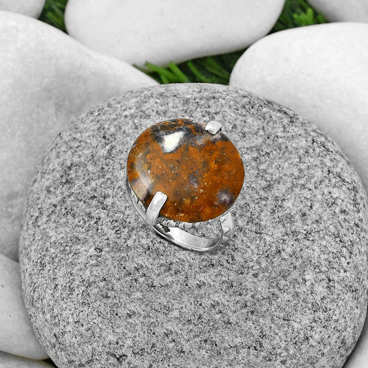 Natural Indian Blanket Jasper Ring size-6.5 R-1089 SDR179727