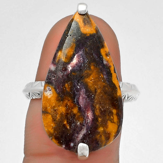 Natural Indian Blanket Jasper Ring size-8.5 R-1089 SDR179732