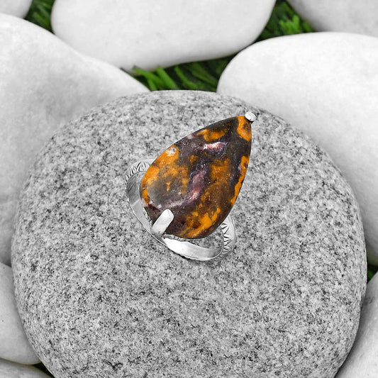 Natural Indian Blanket Jasper Ring size-8.5 R-1089 SDR179732