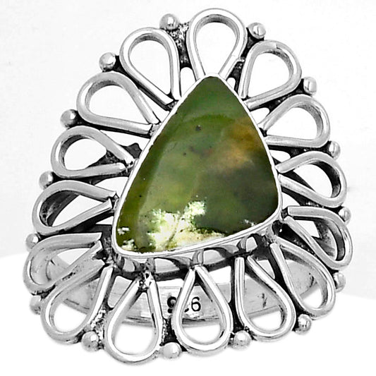 Natural Chrome Chalcedony Ring size-6.5 R-1527 SDR179748