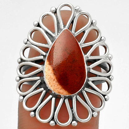 Natural Red Moss Agate Ring size-7.5 R-1527 SDR179749