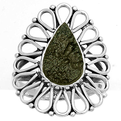Natural Tektite Rough - Greek Ring size-7 R-1527 SDR179753