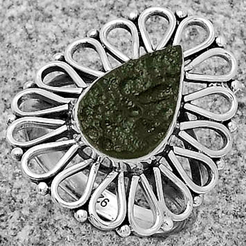 Natural Tektite Rough - Greek Ring size-7 R-1527 SDR179753