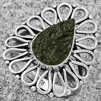 Natural Tektite Rough - Greek Ring size-7 R-1527 SDR179753