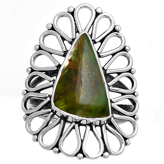 Turkish Rainforest Chrysocolla Ring size-7.5 R-1527 SDR179754
