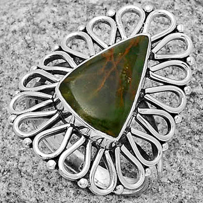 Turkish Rainforest Chrysocolla Ring size-7.5 R-1527 SDR179754