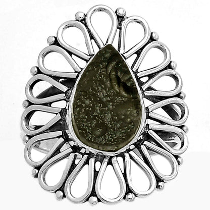 Natural Tektite Rough - Greek Ring size-8 R-1527 SDR179788