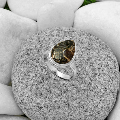 Natural Turtella Jasper - USA Ring size-8.5 R-1007 SDR179886