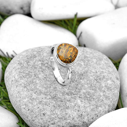 Natural Coquina Fossil Jasper India Ring size-7 R-1007 SDR179965