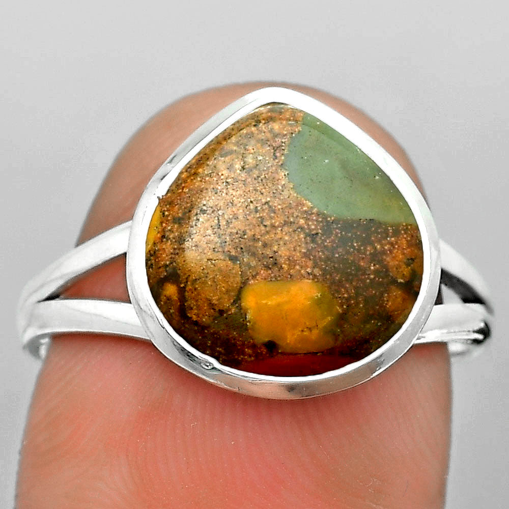 Turkish Rainforest Chrysocolla Ring size-8.5 R-1008 SDR180209