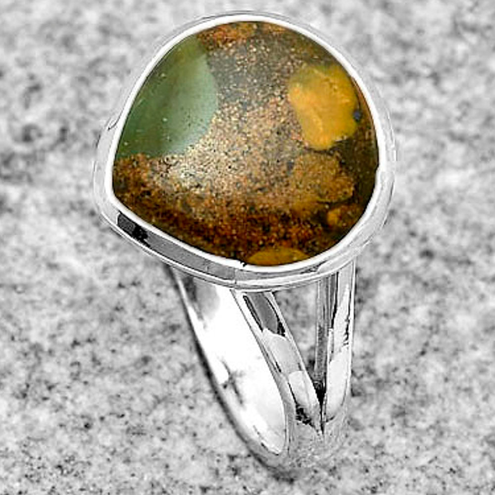 Turkish Rainforest Chrysocolla Ring size-8.5 R-1008 SDR180209